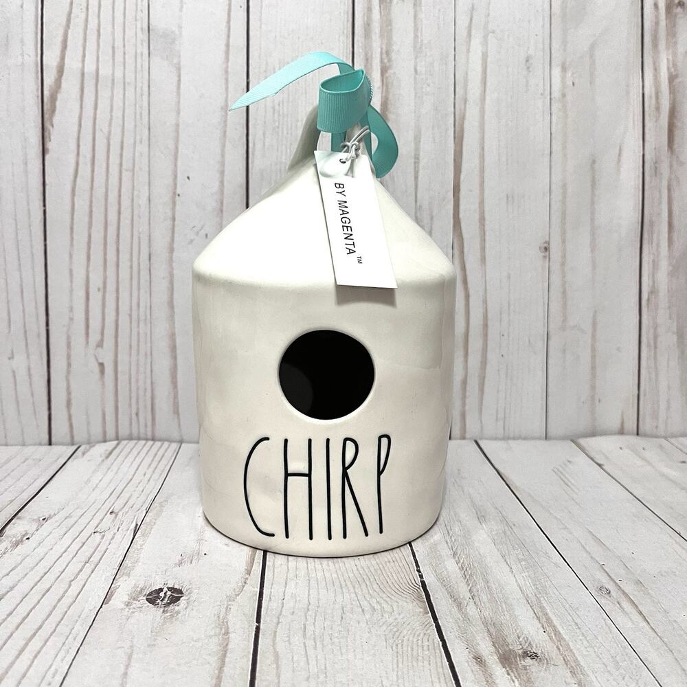 NEW RAE DUNN CHIRP BIRD HOUSE CERAMIC ROUND RUSTIC FARMHOUSE COTTAGE CORE DECOR